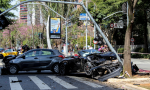 Influenciadores Bia Miranda e Gato Preto sofrem acidente na Avenida Faria Lima, em São Paulo