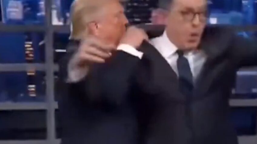 Trump joga Stephen Colbert no lixo em vídeo feito por IA