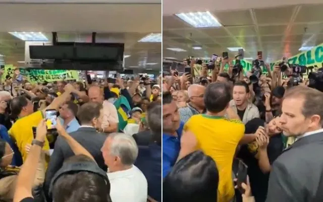 Flávio Bolsonaro é recebido por apoiadores em Brasília após encontros com Trump nos Estados Unidos